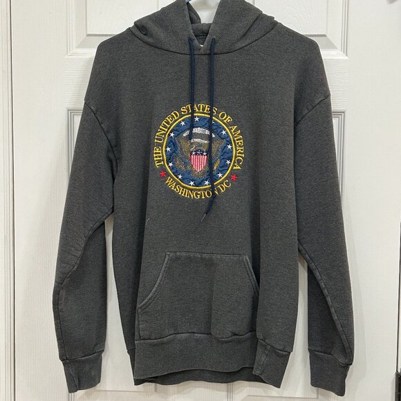 American Knitwear USA Embroidered Gray Hoodie Men’s Size Large - Picture 1 of 4
